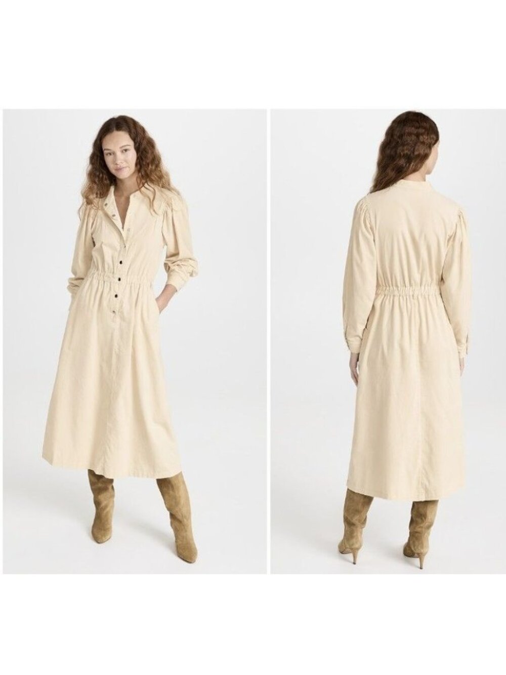 XiRENA Audrey Corduroy Dress in Cream Size Small
